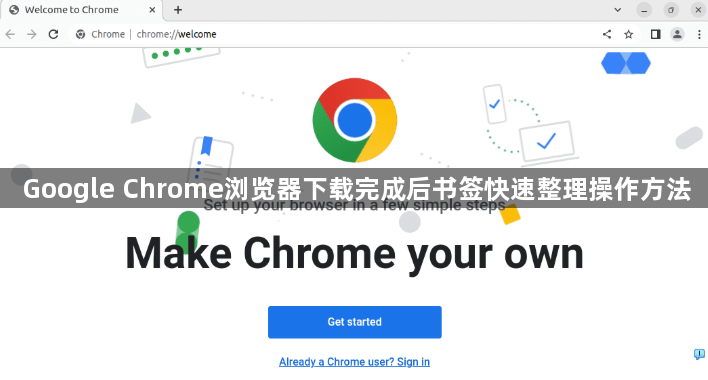 Google Chrome浏览器下载完成后书签快速整理操作方法1