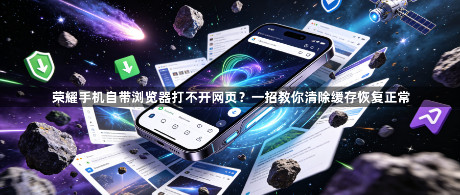荣耀手机自带浏览器打不开网页？一招教你清除缓存恢复正常1