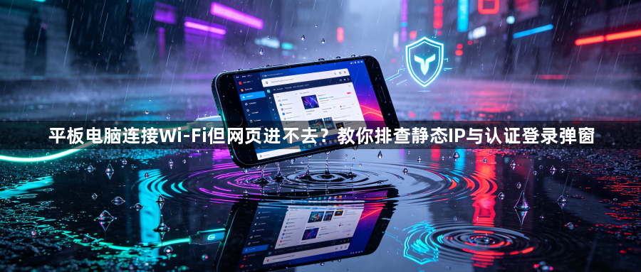 平板电脑连接Wi-Fi但网页进不去？教你排查静态IP与认证登录弹窗1