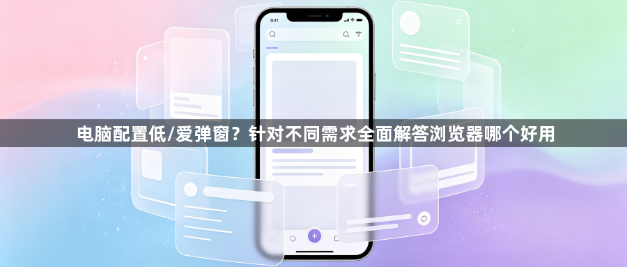 电脑配置低/爱弹窗?针对不同需求全面解答浏览器哪个好用1