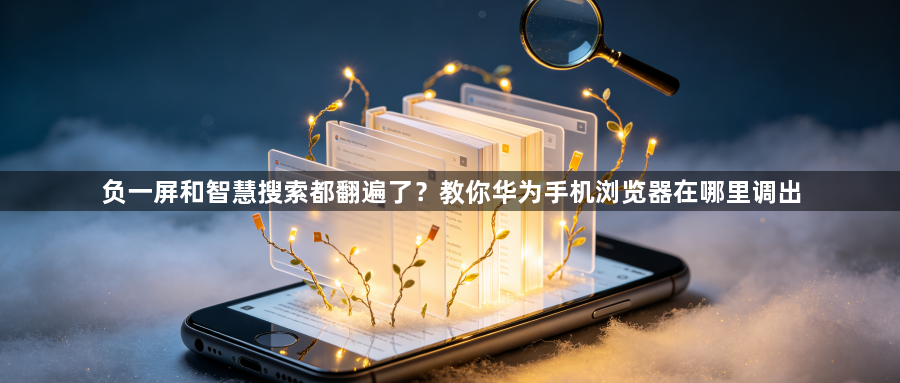 负一屏和智慧搜索都翻遍了?教你华为手机浏览器在哪里调出1