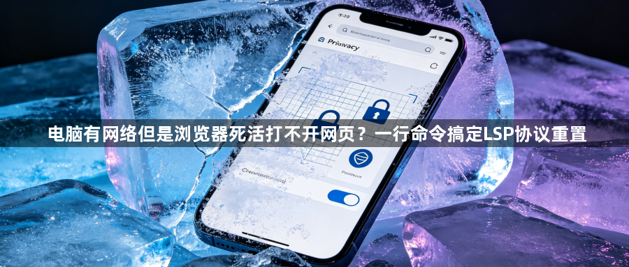 电脑有网络但是浏览器死活打不开网页？一行命令搞定LSP协议重置1